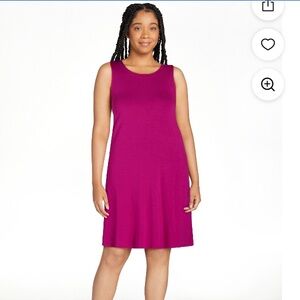 Deep Pink Sleeveless Swing Dress